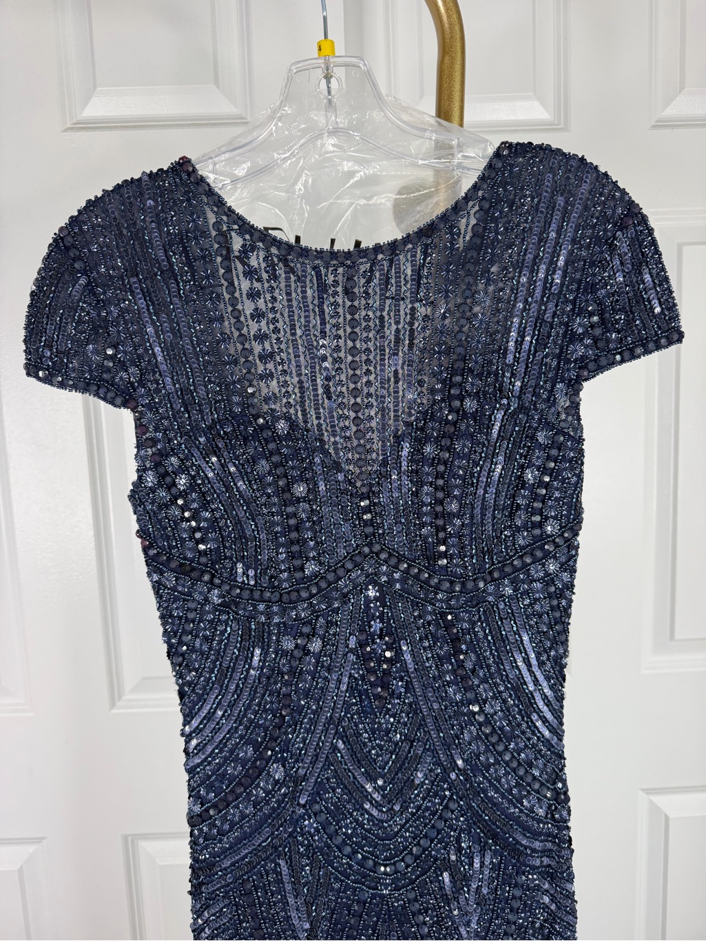 Sherri Hill 51426 Size 4 Nwt Navy Beaded Mermaid Evening Gown Formal Prom Dress — image 3 of 8